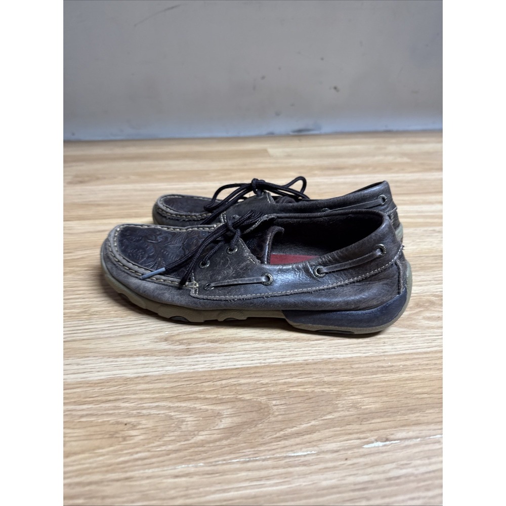 Twisted X Boat Shoe Driving Moc Women's Size 7.5 M Loafers Brown Leather WDM0070 - Picture 3 of 6